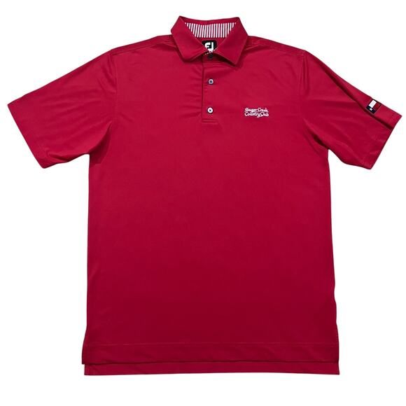 FJ FootJoy Mens Sugar Creek CC Red Polo Shirt Size Medium - Picture 1 of 5